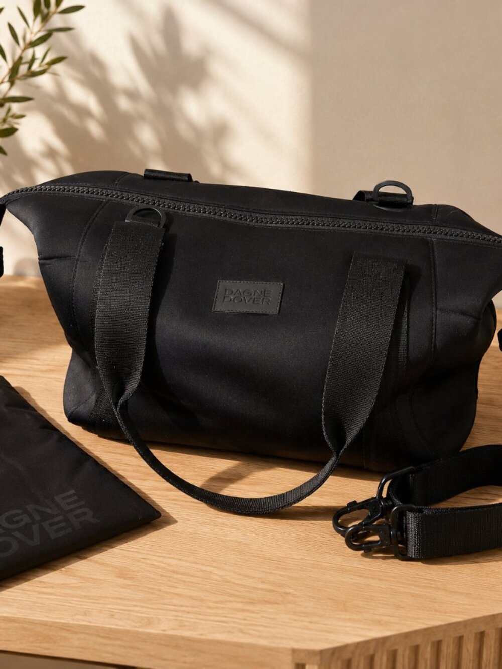 Dagne Dover Medium Landon Carryall Bag Onyx Black Neoprene